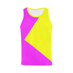 Bright Neon Yellow / Pink All Over Print Tank Top for Men (Model T43)