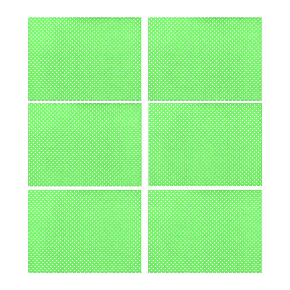 Eucalyptus green polka dots Placemat 14’’ x 19’’ (Set of 6)