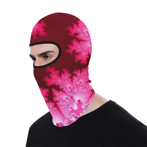 Deep Pink Frost Fractal Abstract All Over Print Balaclava