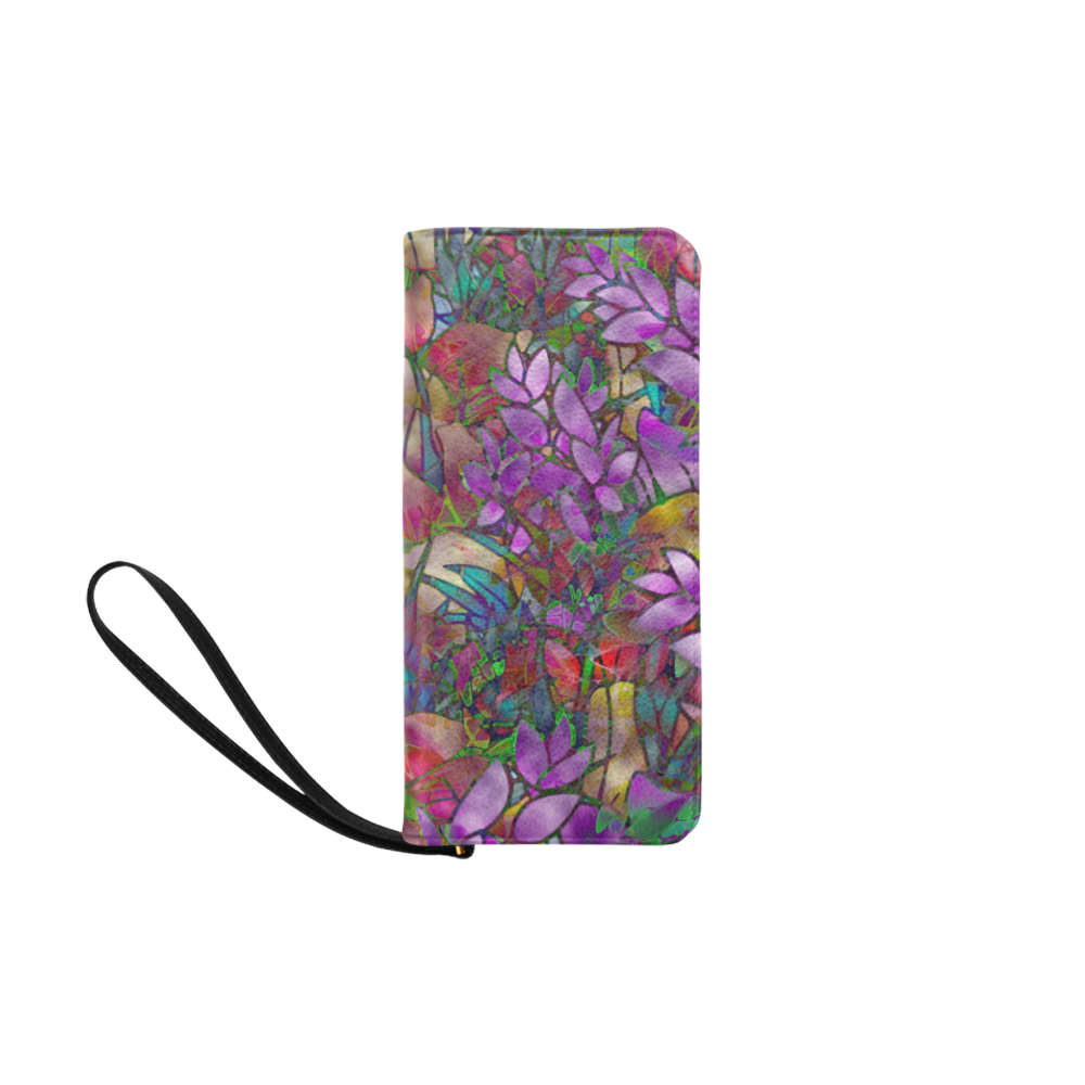 Floral Abstract Stained Glass G175 Women's Clutch Purse (Model 1637)