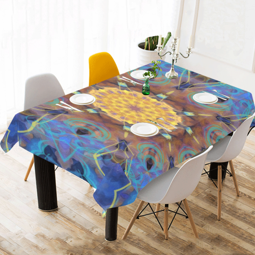 Energy mandala Cotton Linen Tablecloth 60"x120"