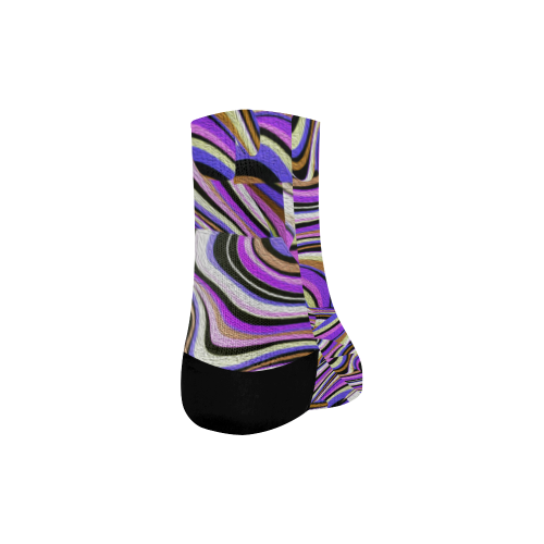 Groovy Retro Renewal - Purple Waves Quarter Socks