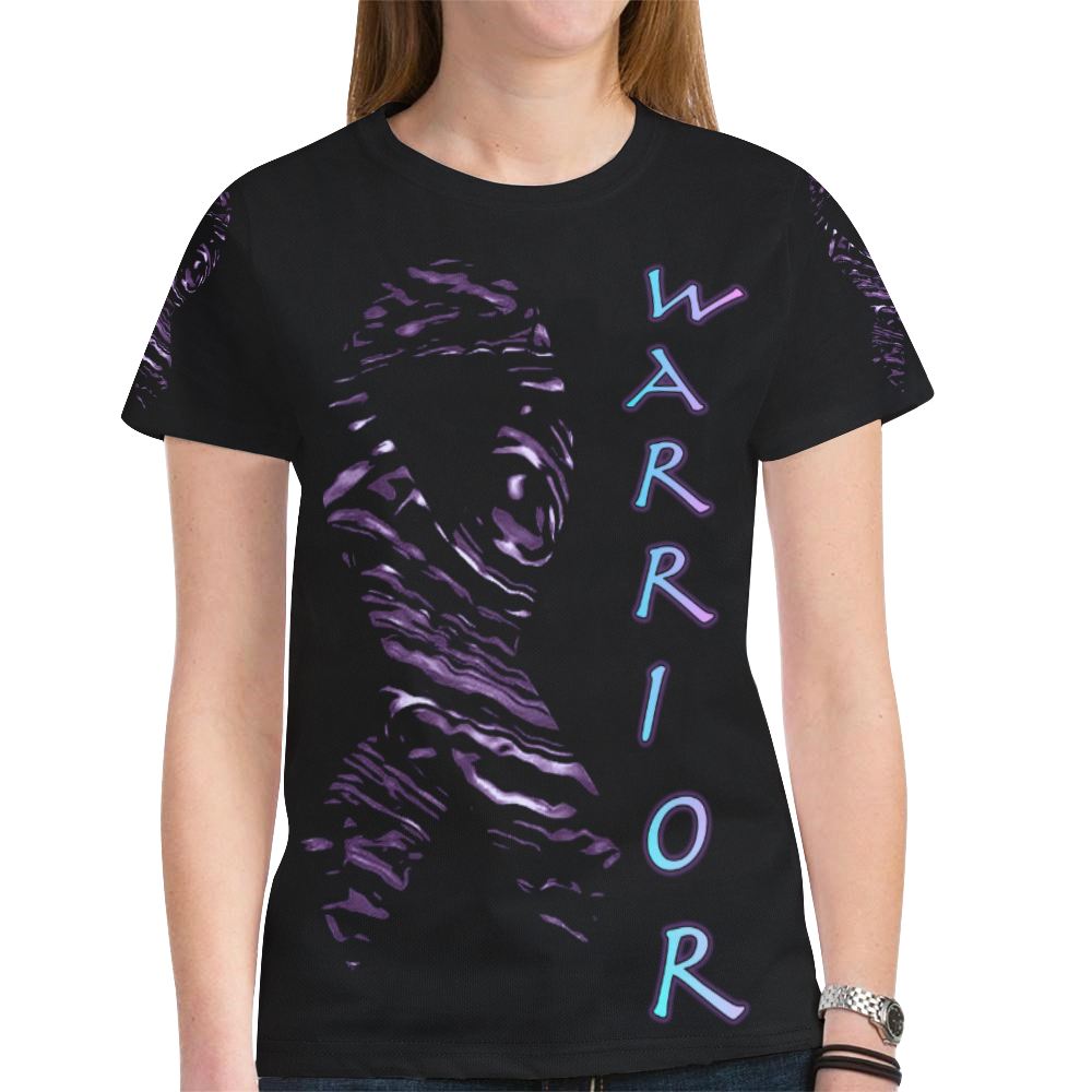 warriordeepPurple New All Over Print T-shirt for Women (Model T45)