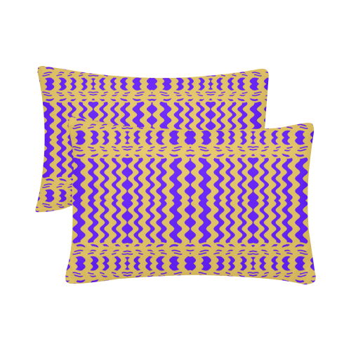 Purple Yellow Modern  Waves Lines Custom Pillow Case 20"x 30" (One Side) (Set of 2)