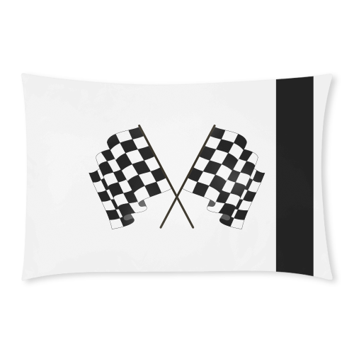 Race Car Stripe, Checkered Flags, Black and White 3-Piece Bedding Set