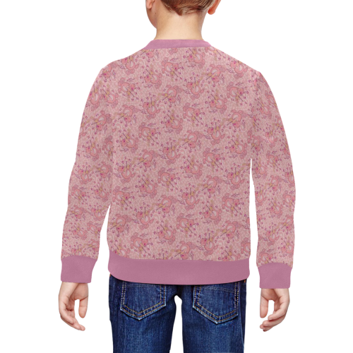 Cat with Violin Pattern All Over Print Crewneck Sweatshirt for Kids (Model H29)