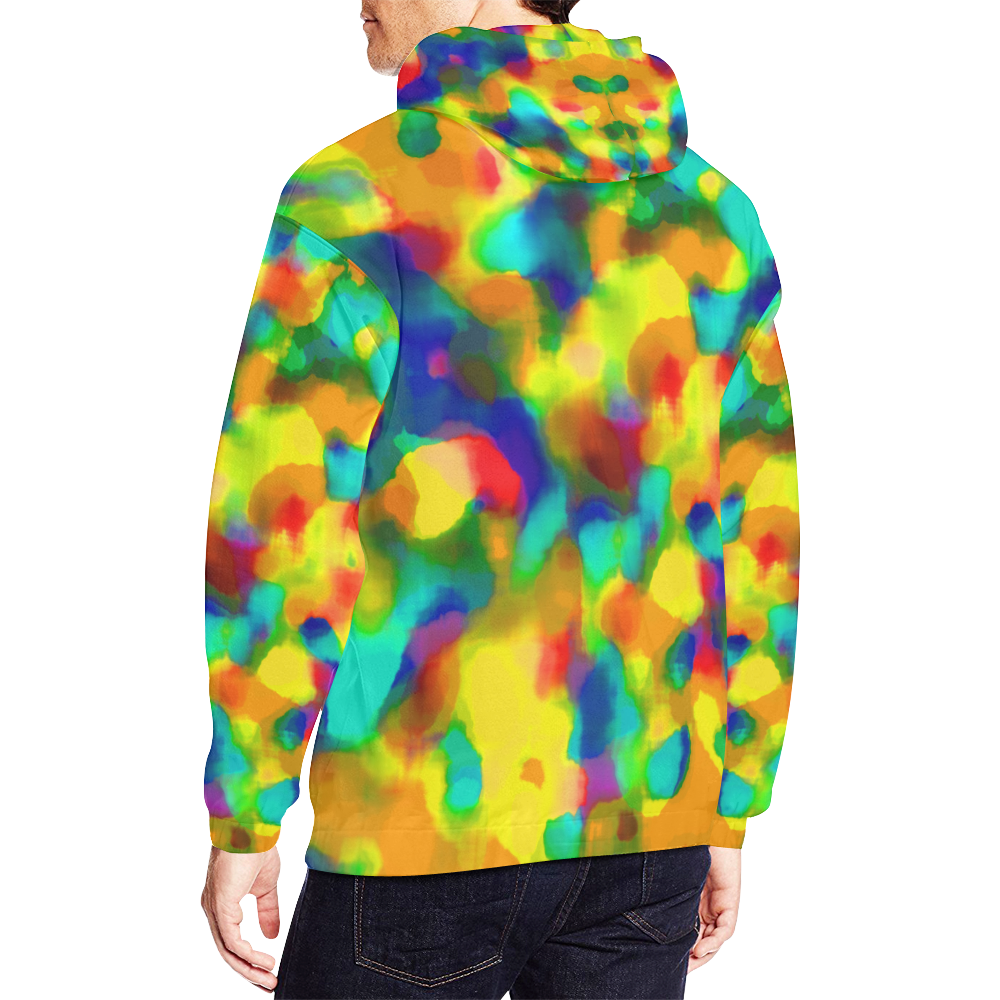 Colorful watercolors texture All Over Print Hoodie for Men (USA Size) (Model H13)