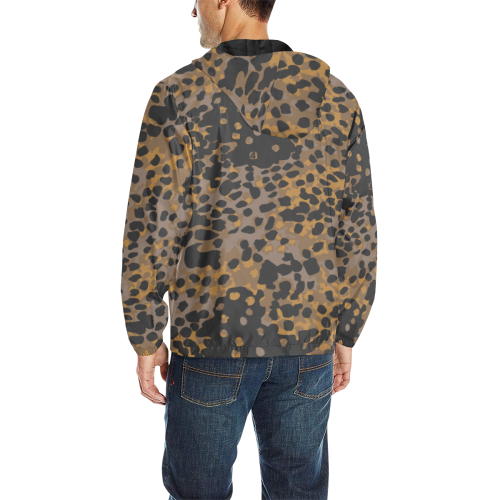 German WWII Platanentarn Fall Camouflage All Over Print Quilted Windbreaker for Men (Model H35)