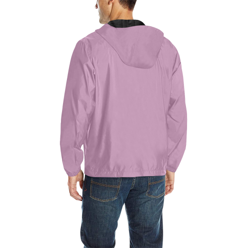color mauve All Over Print Quilted Windbreaker for Men (Model H35)