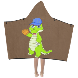 Baseball Gator Brown Kids' Hooded Bath Towels