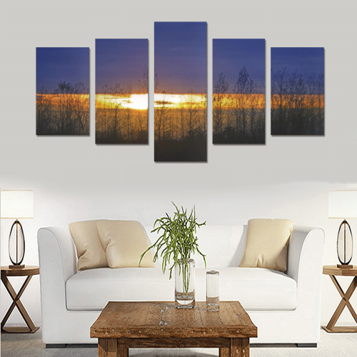 Sunset in trees Canvas Print Sets C (No Frame)
