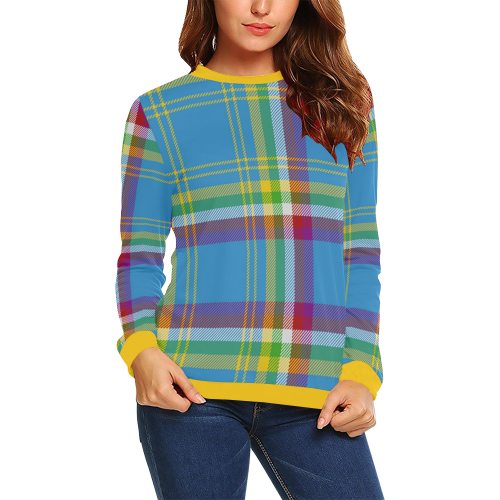 Yukon Tartan All Over Print Crewneck Sweatshirt for Women (Model H18)