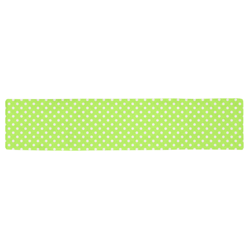 Mint green polka dots Table Runner 16x72 inch
