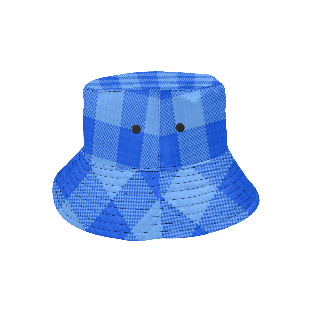 Soft Blue Plaid All Over Print Bucket Hat