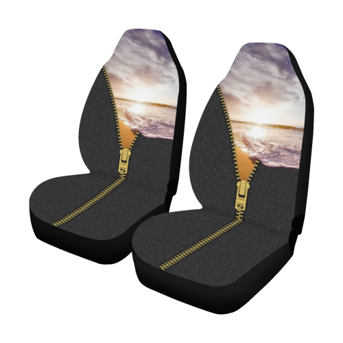 ZIPPER gold Sunset Beach Car Seat Covers (Set of 2)