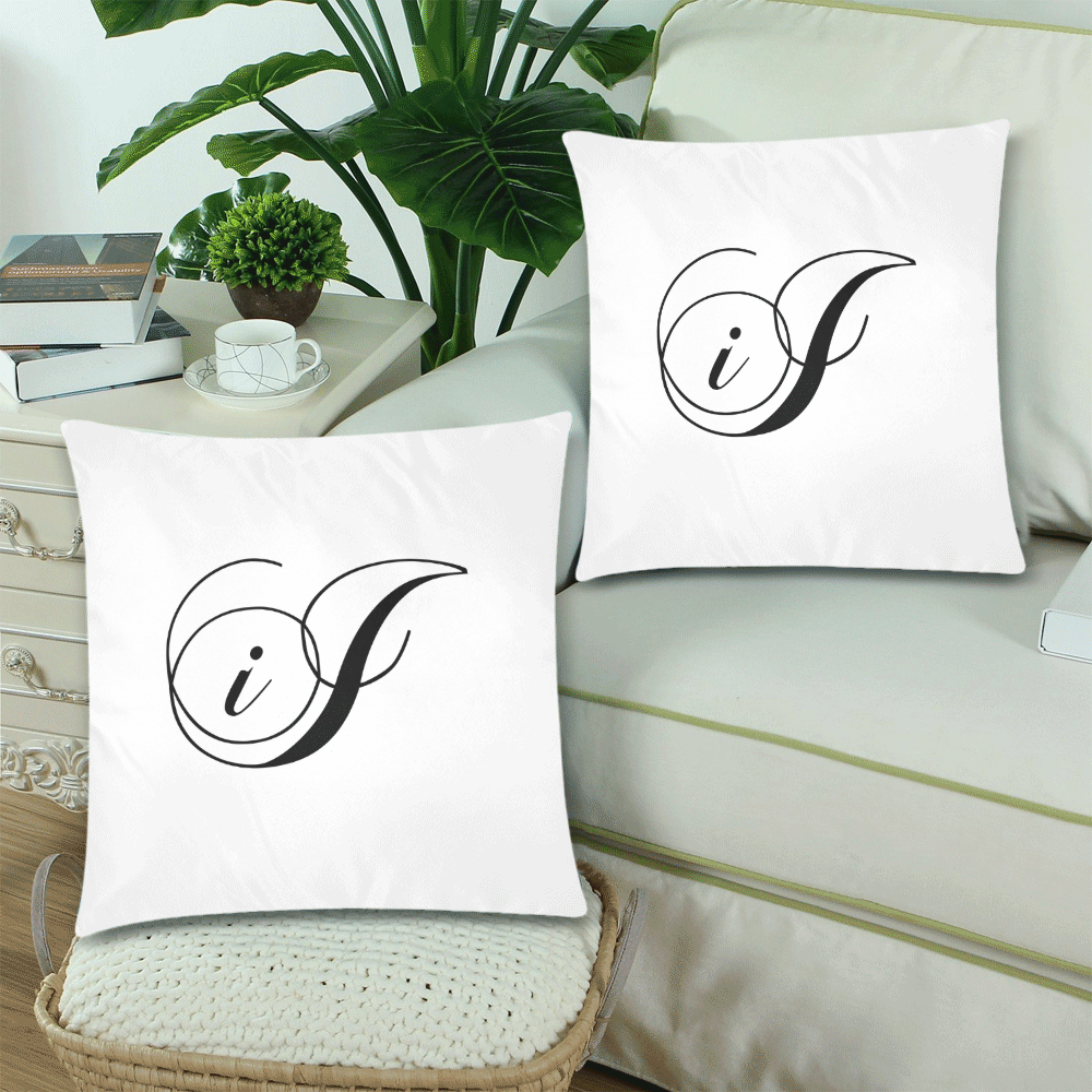 Alphabet I by Jera Nour Custom Zippered Pillow Cases 18"x 18" (Twin Sides) (Set of 2)