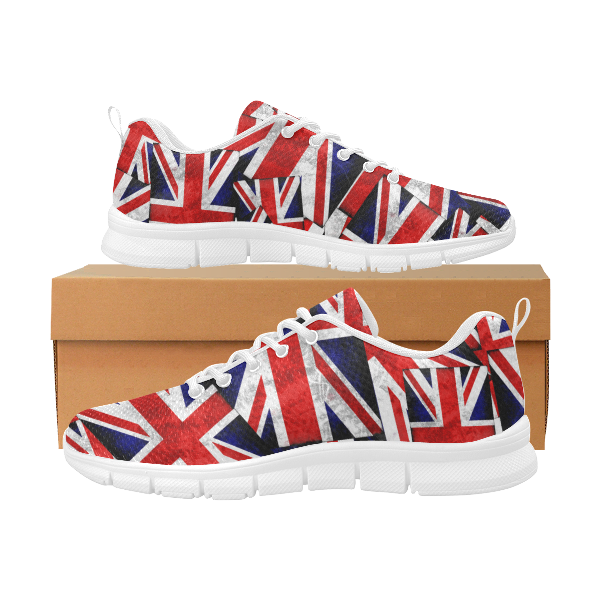 Union Jack British UK Flag Women's Breathable Running Shoes/Large (Model 055)
