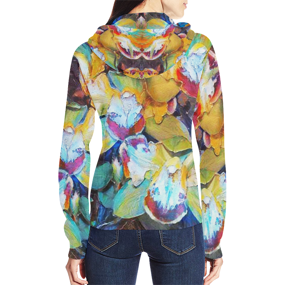an invitation too 9b All Over Print Full Zip Hoodie for Women (Model H14)