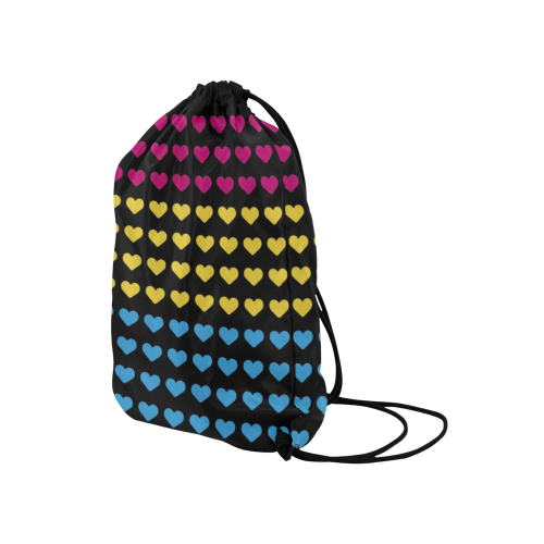 Pansexual Pride Hearts Medium Drawstring Bag Model 1604 (Twin Sides) 13.8"(W) * 18.1"(H)