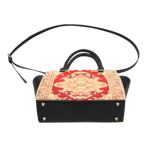 Persian Carpet Hadji Jallili Tabriz Red Gold Classic Shoulder Handbag (Model 1653)
