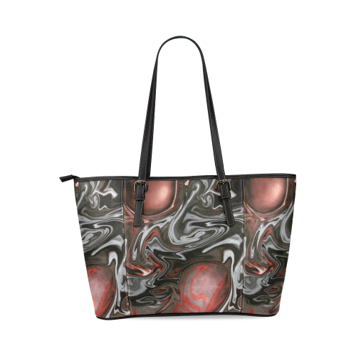 Black Ice Tote Leather Tote Bag/Large (Model 1640)