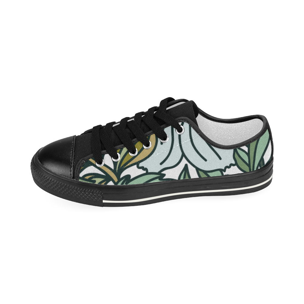 zapato plano de mujer floral Women's Classic Canvas Shoes (Model 018)