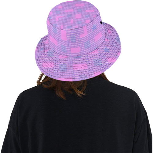 PINK GEOMETRY LADYLIKE All Over Print Bucket Hat