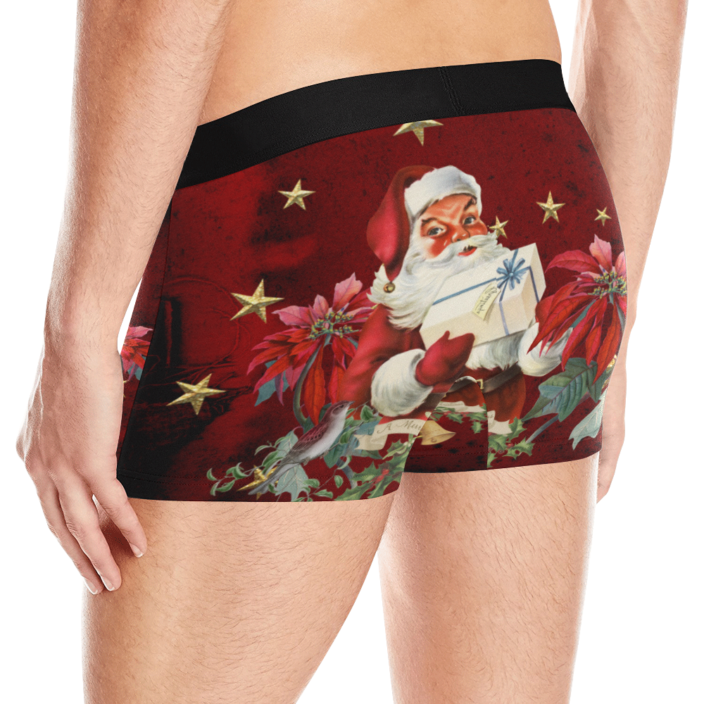 Santa Claus with gifts, vintage Men's All Over Print Boxer Briefs (Model L10)