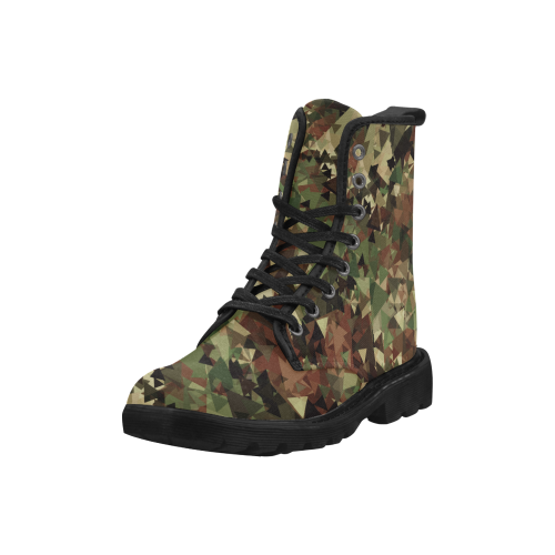 abstract camouflage Martin Boots for Women (Black) (Model 1203H)