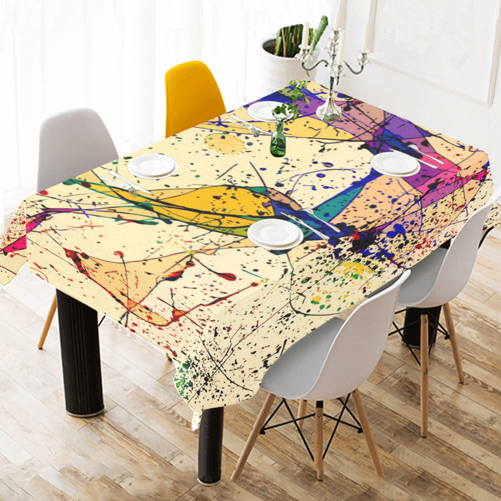 Paint Cotton Linen Tablecloth 52"x 70"