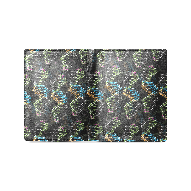 DNA pattern - Biology - Scientist Men's Leather Wallet (Model 1612)
