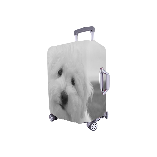 White Poodle Luggage Cover/Small 18"-21"