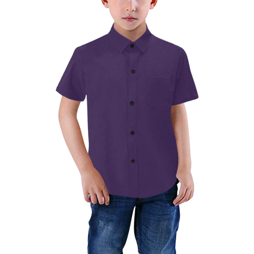 color Russian violet Boys' All Over Print Short Sleeve Shirt (Model T59)
