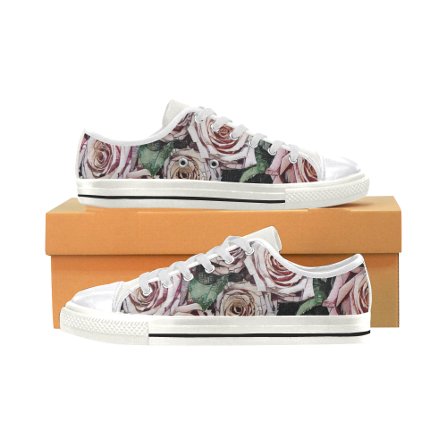 Impression Floral 9196 by JamColors Women's Classic Canvas Shoes (Model 018)