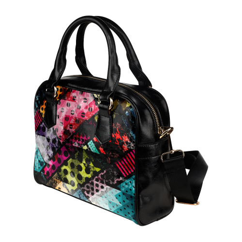 le Abstract geometric pattern with grunge elements Shoulder Handbag (Model 1634)