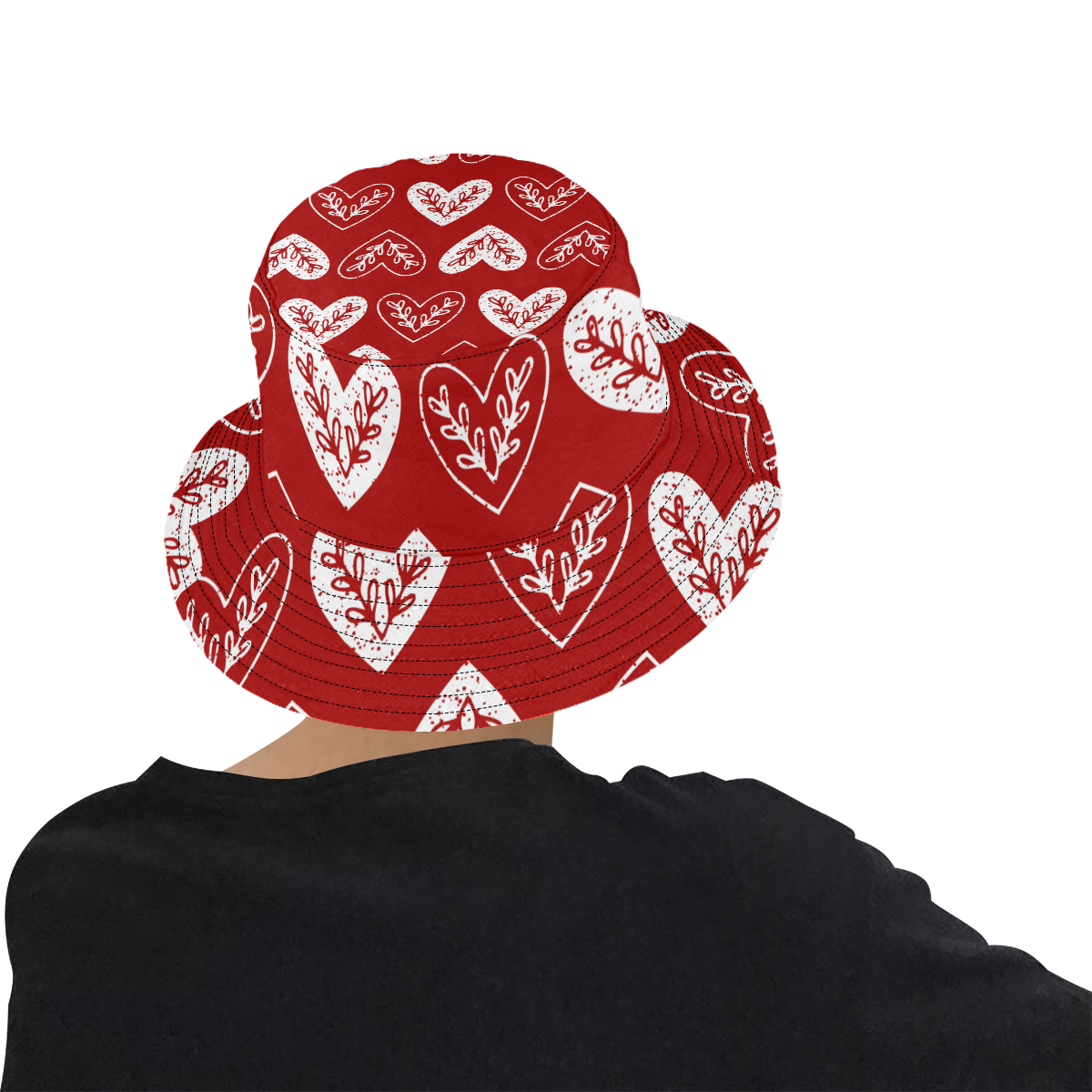 Folki Heart All Over Print Bucket Hat for Men