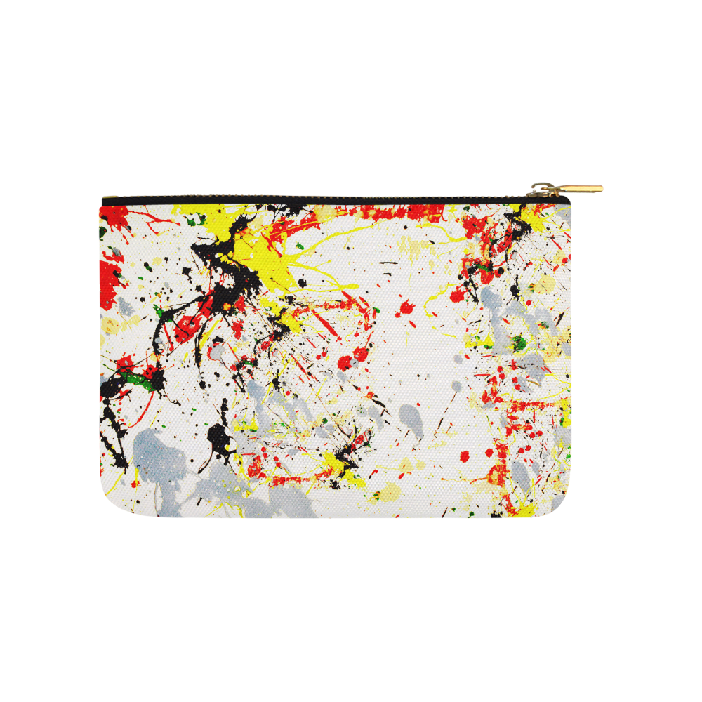 Black, Red, Yellow Paint Splatter Carry-All Pouch 9.5''x6''