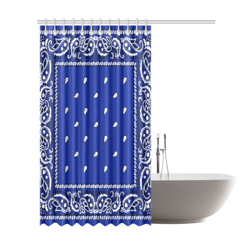 KERCHIEF PATTERN BLUE Shower Curtain 72"x84"