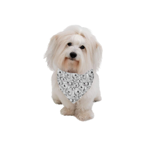 OES Heads - white Pet Dog Bandana/Large Size