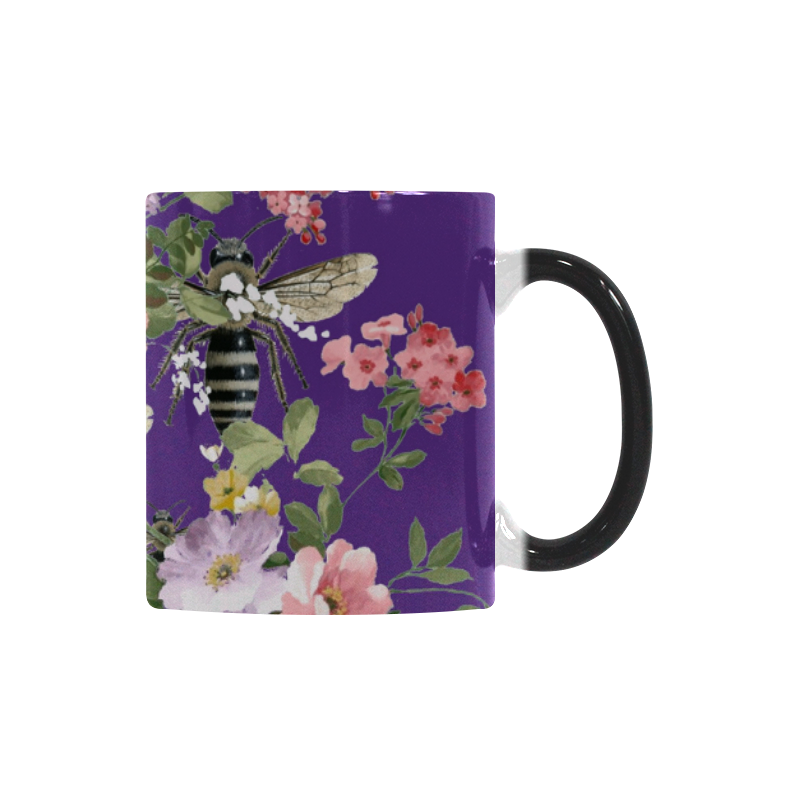 Purple Flora and Bees Custom Morphing Mug