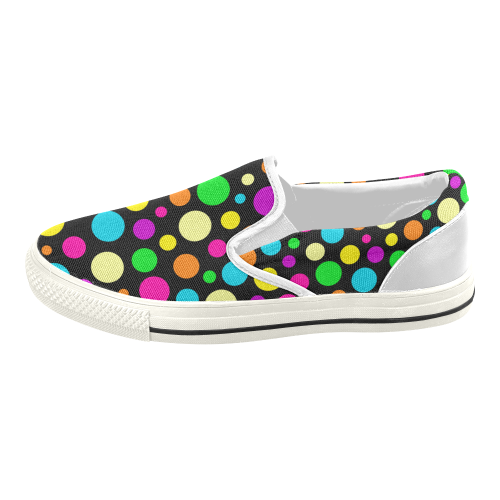 Circulos Multicolores Women's Slip-on Canvas Shoes (Model 019)