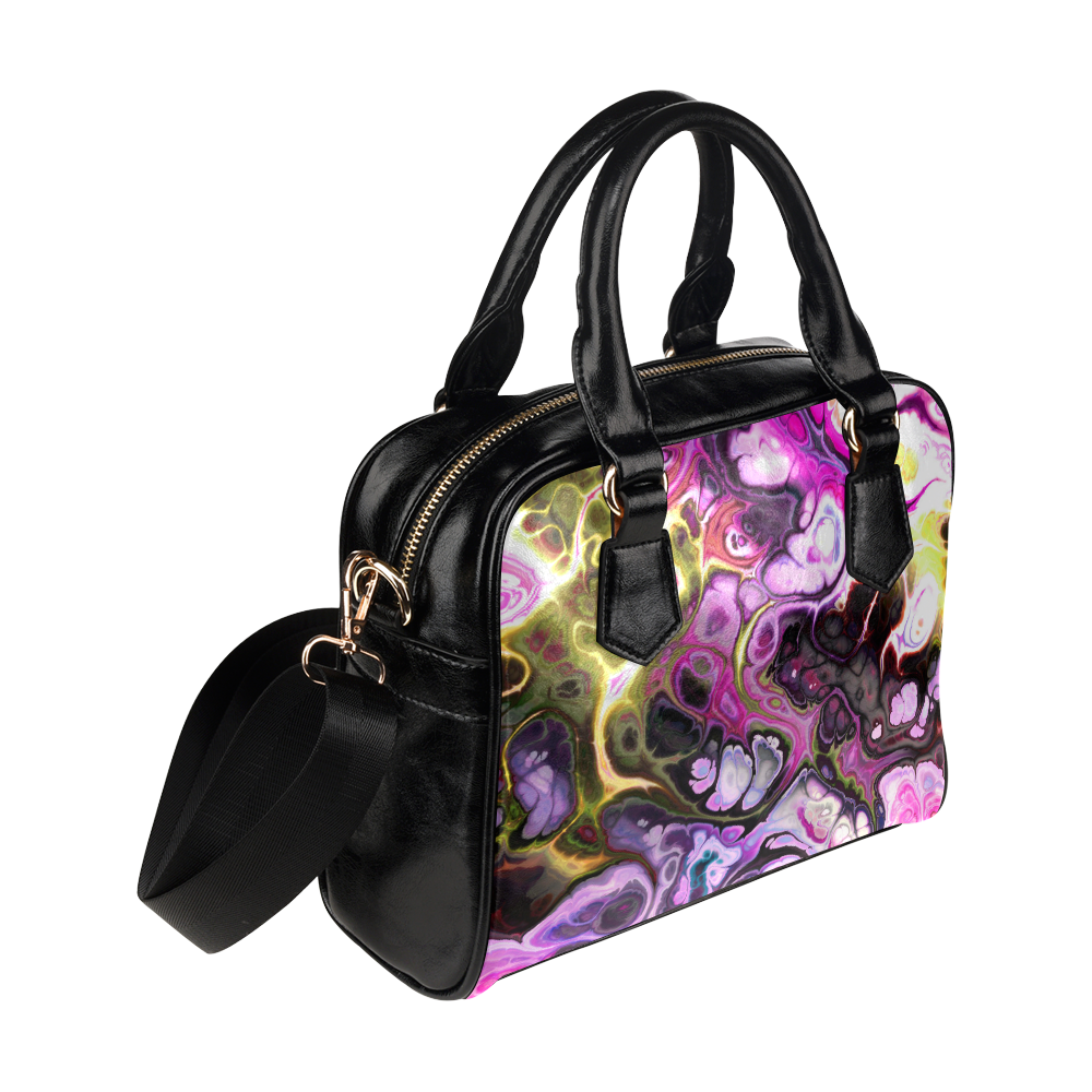 Colorful Marble Design Shoulder Handbag (Model 1634)