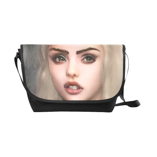 blonde girl with open mouth New Messenger Bag (Model 1667)