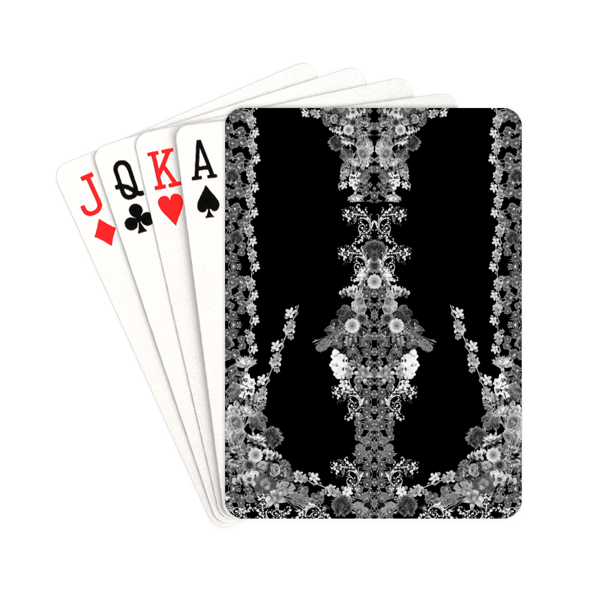 floral-black Playing Cards 2.5"x3.5"