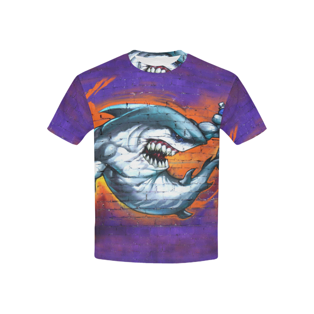 Graffiti Shark Kids' All Over Print T-shirt (USA Size) (Model T40)
