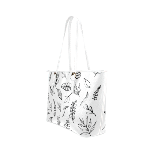 DANCING LEAVES Leather Tote Bag/Large (Model 1651)