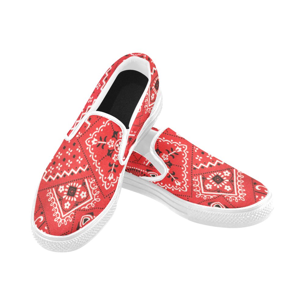 Bandana Squares Pattern Men's Slip-on Canvas Shoes (Model 019)