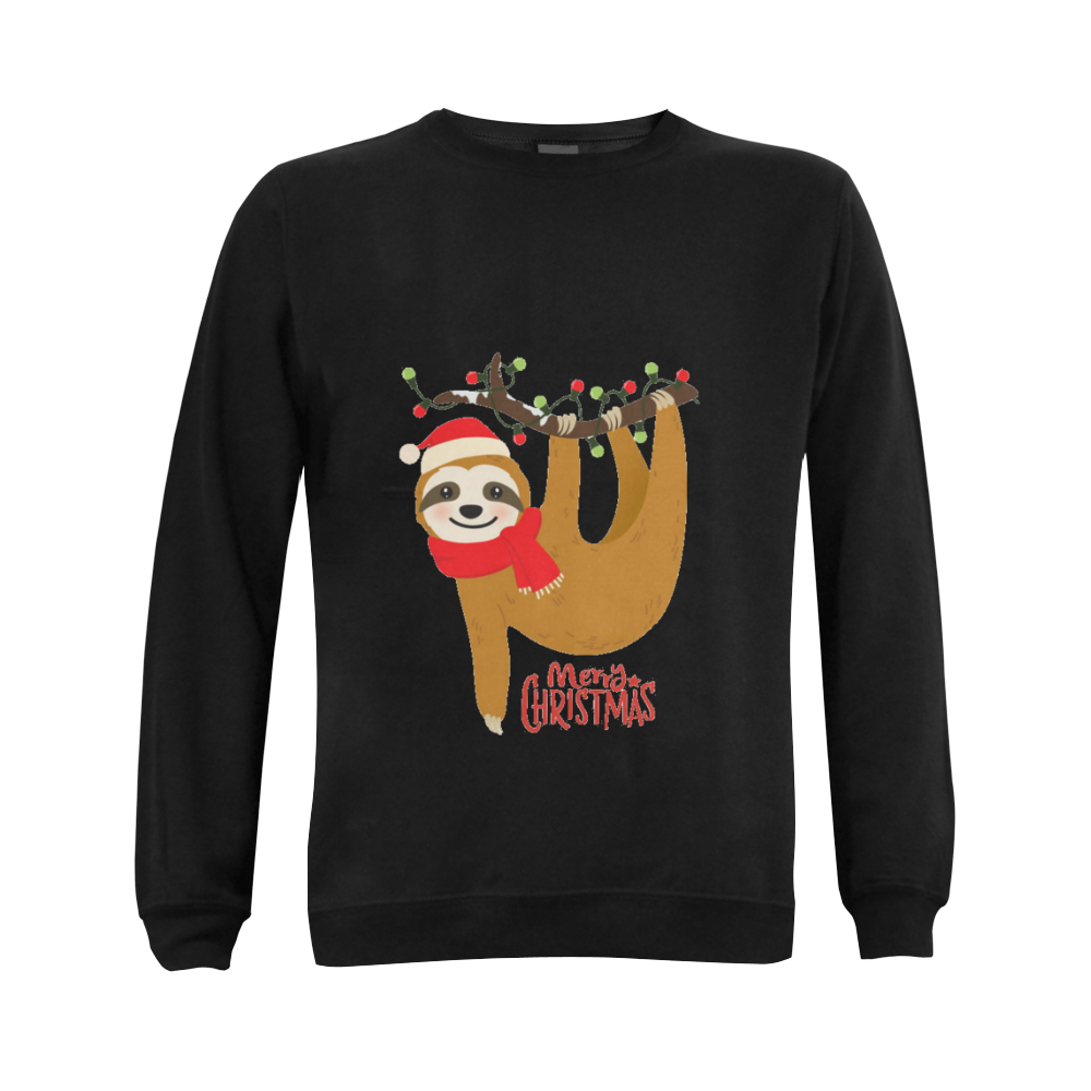 Merry Christmas Sloth Gildan Crewneck Sweatshirt(NEW) (Model H01)
