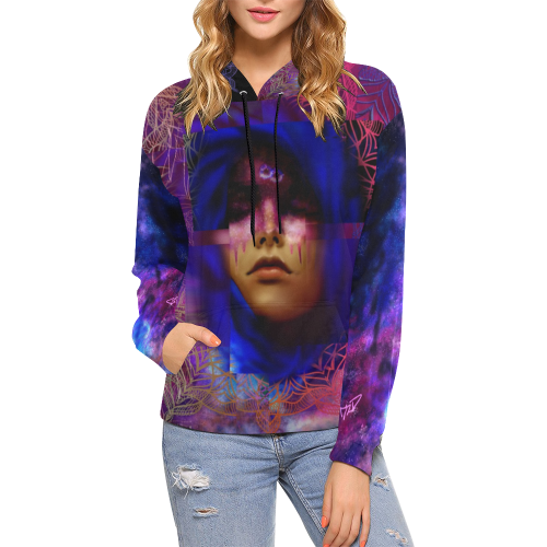 Cosmick Warrior II All Over Print Hoodie for Women (USA Size) (Model H13)