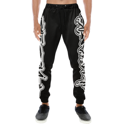 OG Black DuBL Trackies Men's All Over Print Sweatpants/Large Size (Model L11)